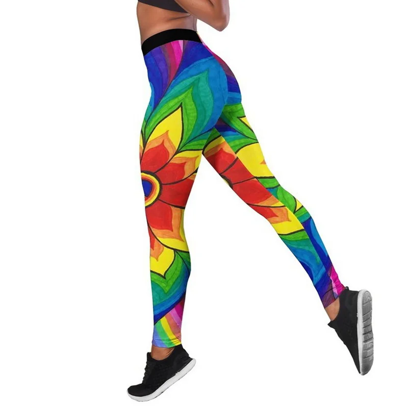 

Newly Leggings Butterfly/flower Printed Yoga Pants High Waist Fitness Workout Leggings Tommy Control Tight Trousers For Women