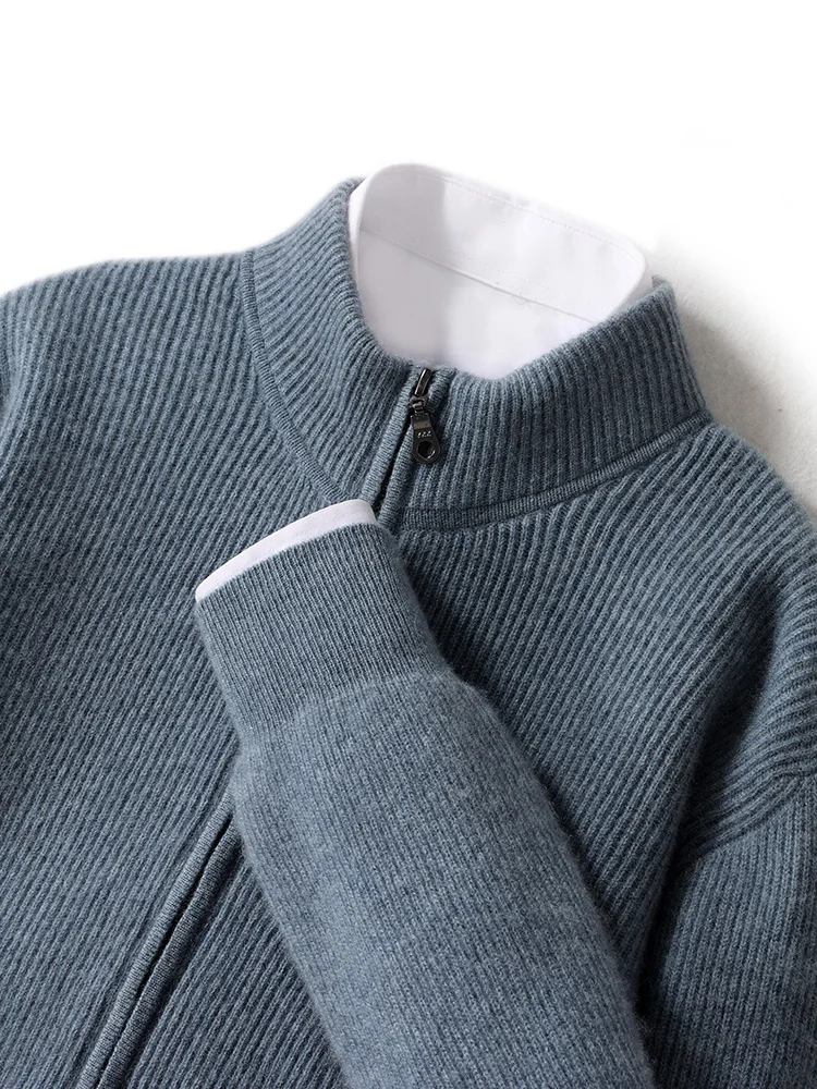 Aliselect мужской кадиган на молнии 100% кашемировый свитер осень-зима плотное пальто