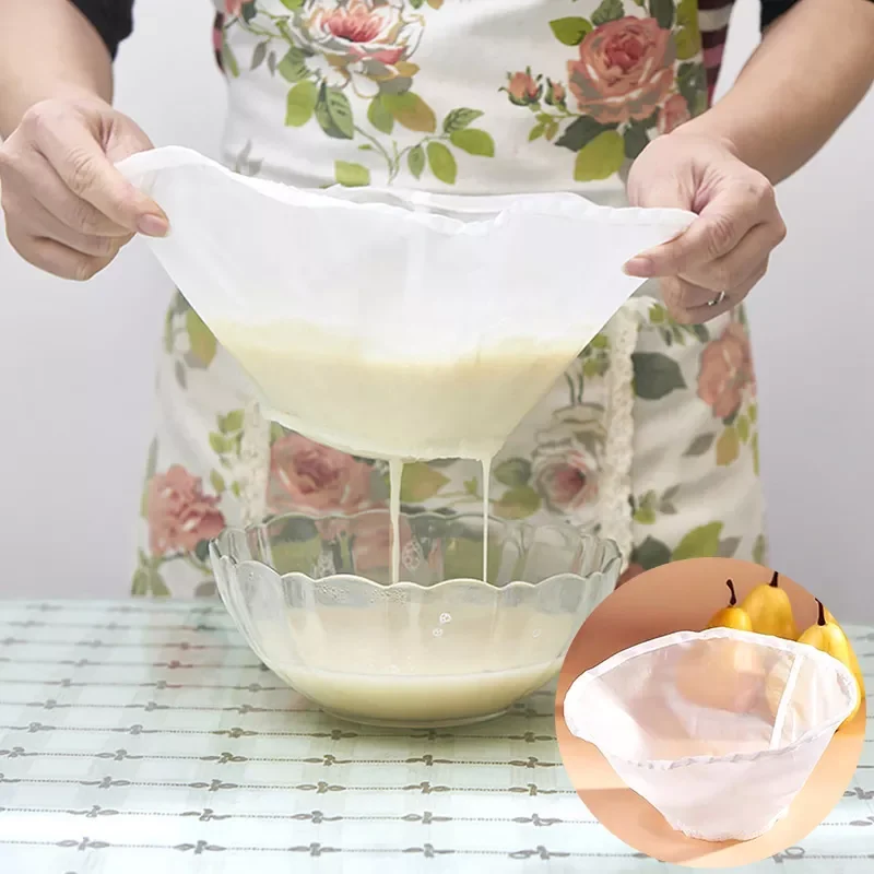 

2023NEW Reusable Fine Mesh Wine Strainer Juice Soy Milk Nut Milk Tea Nylon Filter Bag Bowl Shape Food Coffee Filter 4 Sizes