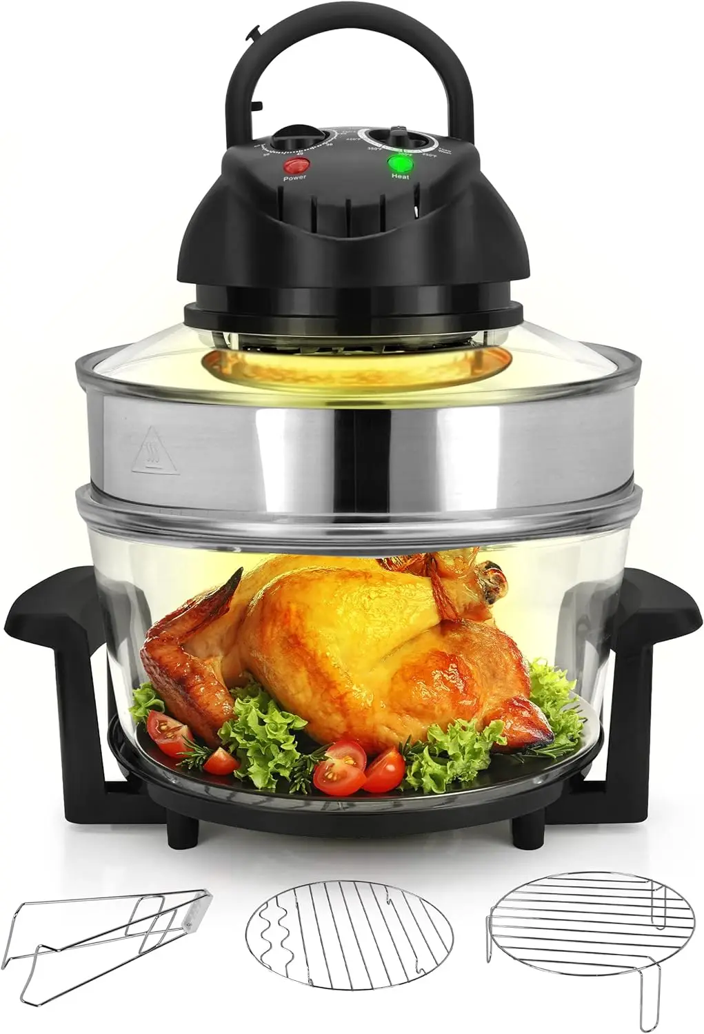 

Quart Convection Countertop Air Fryer - See through Glass for Best Cooking Results - Air Fryer, Roaster, Bake, Grill, Steam &amp