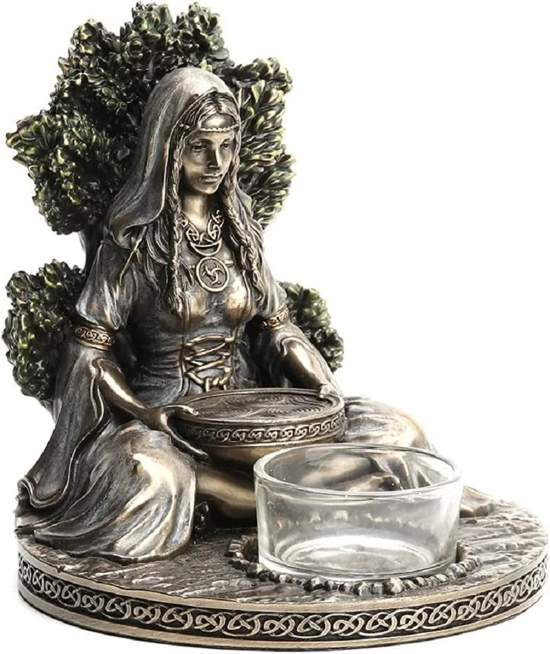 

Nordic mythology Celtic goddess statue Resin tea candle incense candlestick furniture desktop decoration crafts