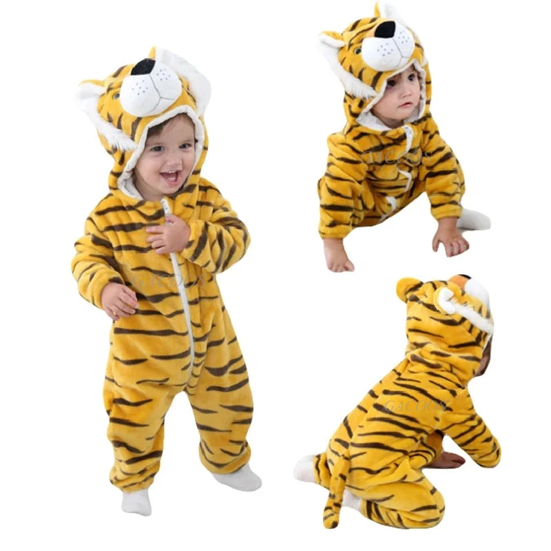 

Baby Rompers Baby Girl Clothes Tiger Kigurumi Kids Onesie Anime Cosplay Costume New Born Boys Pajamas Flannel Warm Soft Jumpsuit