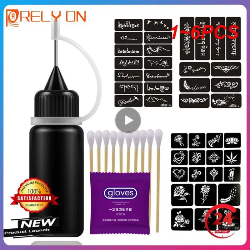 

1-6 шт., водостойкая жидкая татуировка с молочной хной