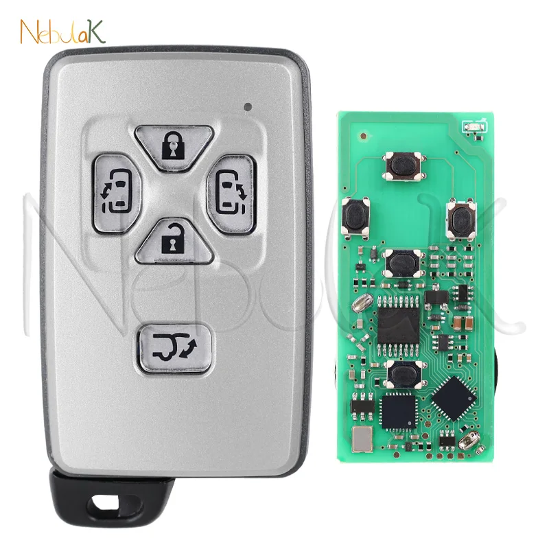 

Умный дистанционный ключ для чипа Toyota Vellfire Alphard Estima 312 МГц FSK 4D 271451 -0500 5-кнопочная автомобильная карта приближения, интеллектуальный брелок