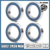 6802 vrs max bearings 15245 mm 4 pcs bike pivot chrome steel blue sealed with grease 6802llu cart full balls bearing