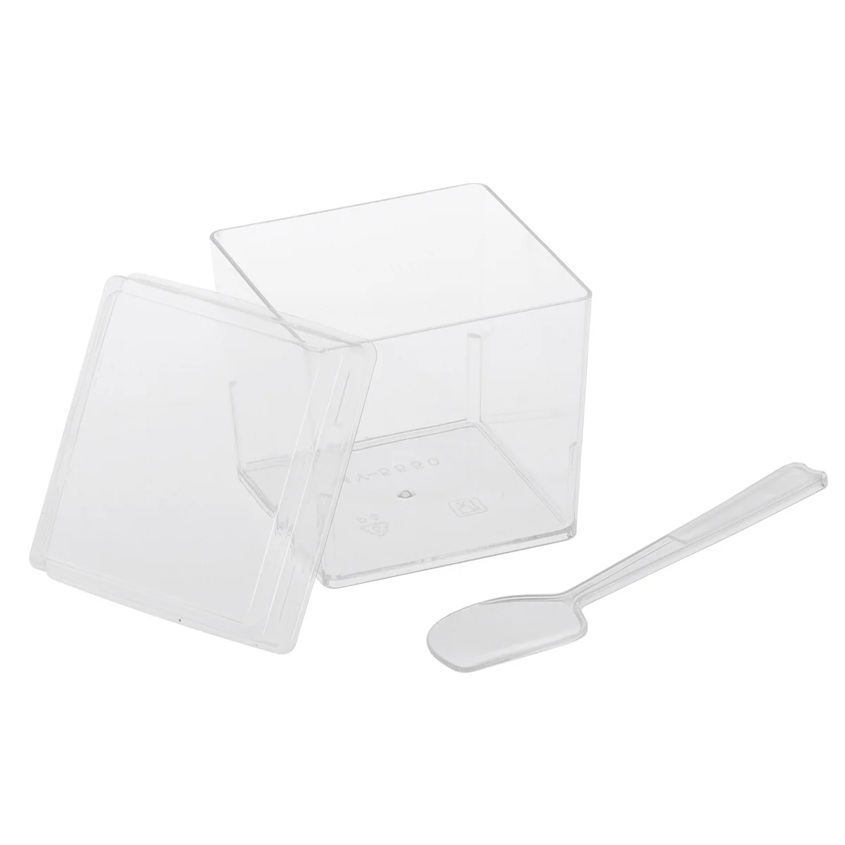 

Cup Cups Dessert Parfait Shooter Appetizerlids Tumbler Buffet Jelly Fruit Pudding Cube Square Mini Clear Mousses Disposable