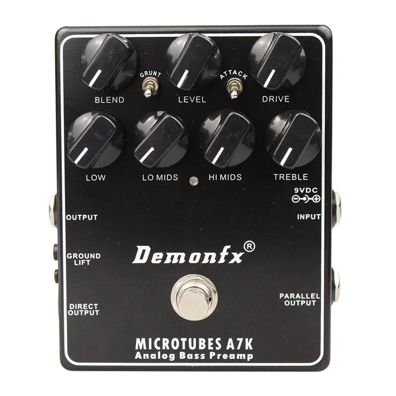 Demonfx MICROTUBES A7K High Quality Guitar Effect Pedal Overdrive Preamp With True Bypass