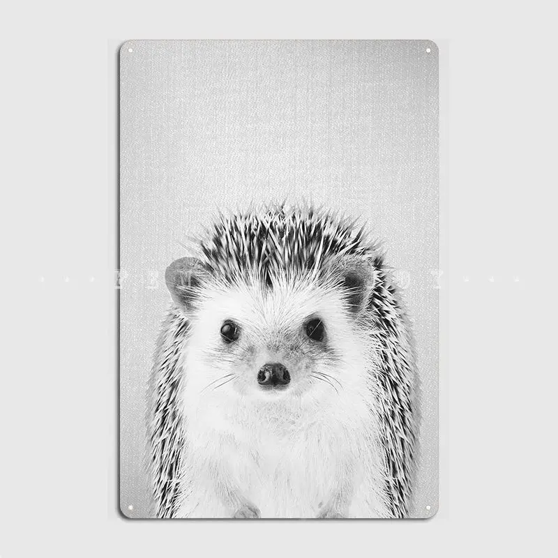 

Hedgehog Bw Metal Sign Wall Pub Pub Garage Classic Mural Painting Tin Sign Poster