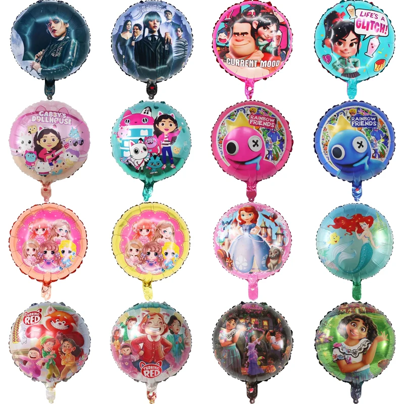 

1pc 18 Inches Disney Theme Birthday Party Decoration Cartoon Round Aluminum Film Balloons Helium Globos Baby Shower Balloon