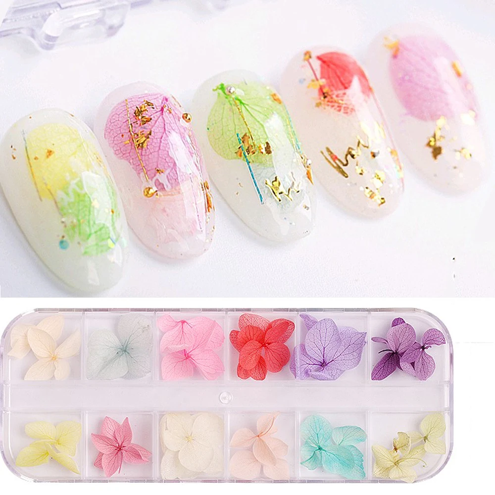 

dried flowers nails,Nail Art Mixed Shape With Bottle 3D Dry Flower Nail Japanese UV Gel Nails Manicure Charms Accessories TP23