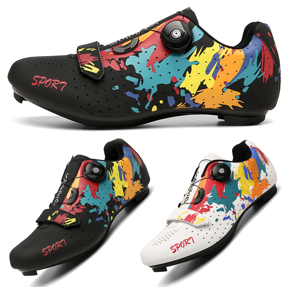 Мужская Обувь Для Велоспорта Дышащая Кожаная Горного Велосипеда С Двойной