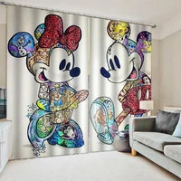 disney mickey minnie full shading blackout curtains for living room shading curtain for sitting room home decor child gifts