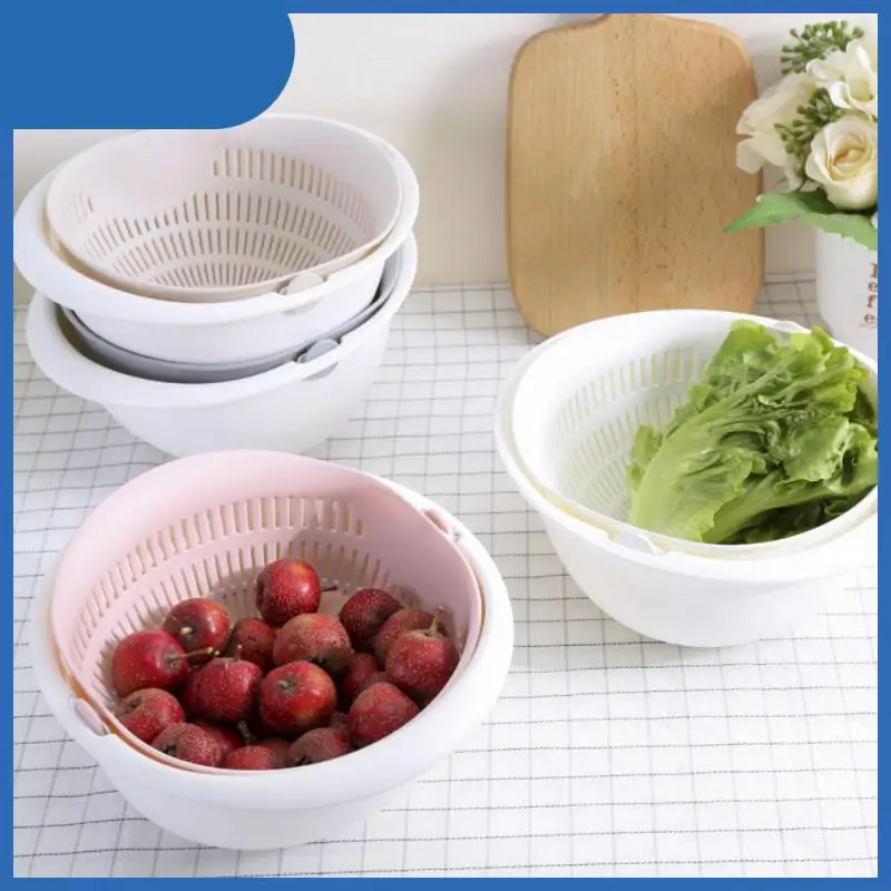 

Silicone Double Drain Basket Bowl Rice Washing Kitchen Sink Strainer Noodles Vegetables And Fruits Kitchens Gadgets Colander