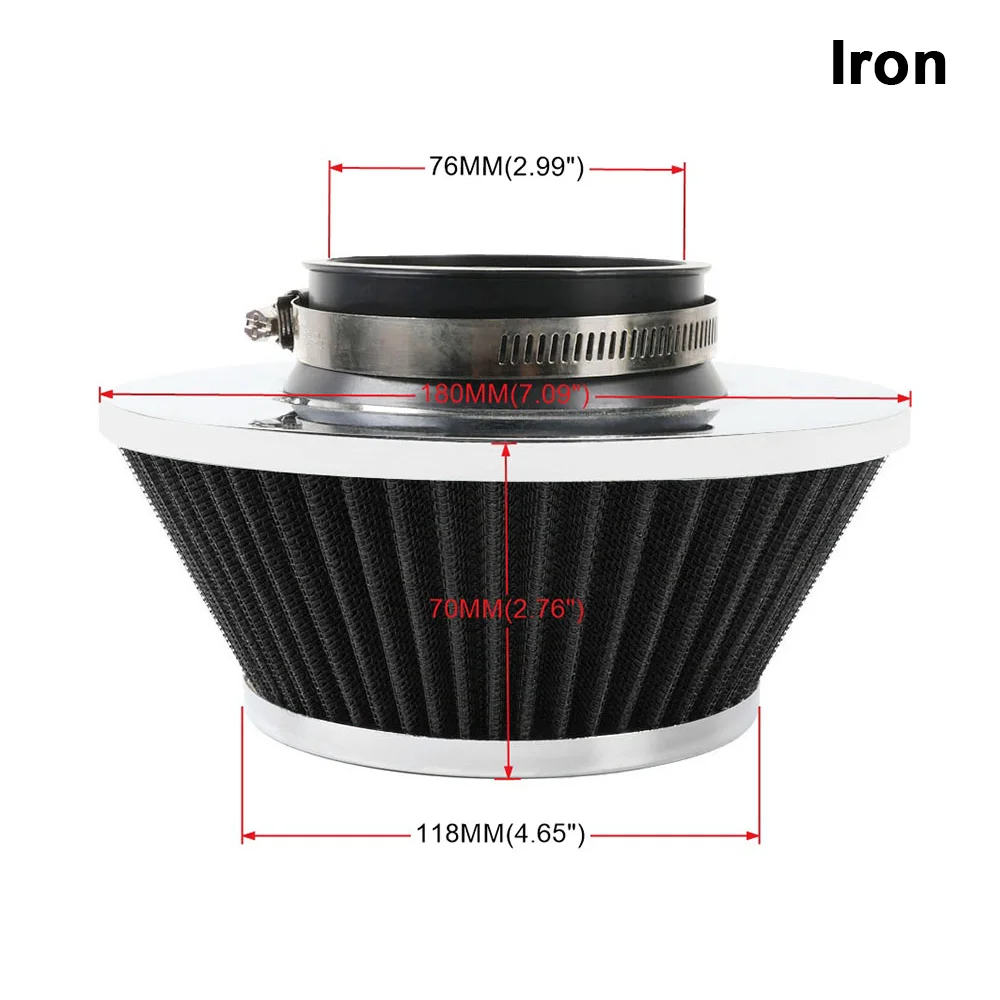 

Новый 76-мм конический воздушный фильтр из нержавеющей стали для спортивных автомобилей, универсальный, с высокой пропускной способностью, для холодного воздуха, комплект для впуска OFI073
