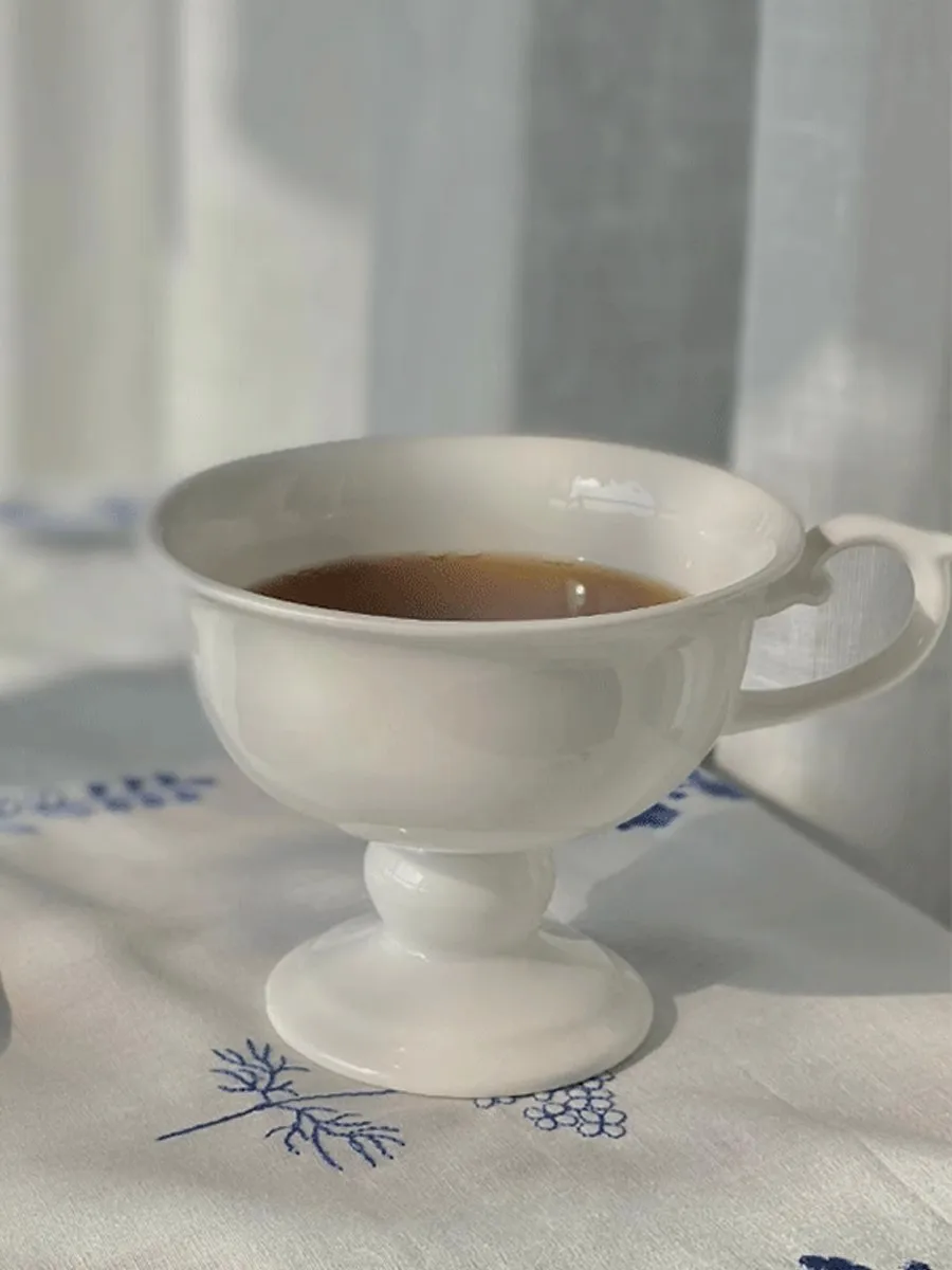 Однотонная чашка для молока в стиле ретро керамическая кружка простом кофейни