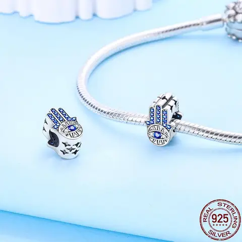 Натуральная 100% стерлингового серебра S925, волшебные подвески в виде глаз, подходят для браслета, бусины, ювелирные изделия своими руками для женщин, подарок, новинка