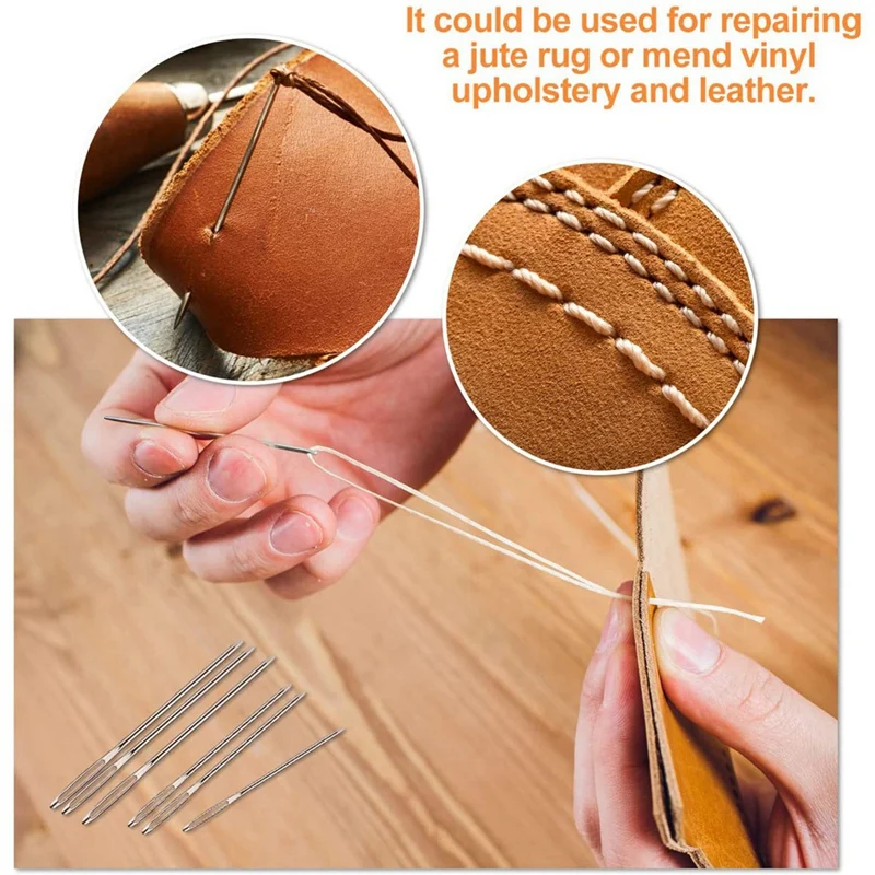 Акция! Швейная игла для дарнинга с большими глазками в прозрачной трубке швейная