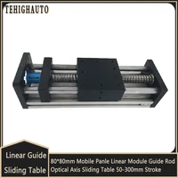 linear module guide rod optical axis sliding table 50 300mm stroke ballscrew platform sfu 1204 1605 1610 8080mm mobile panel