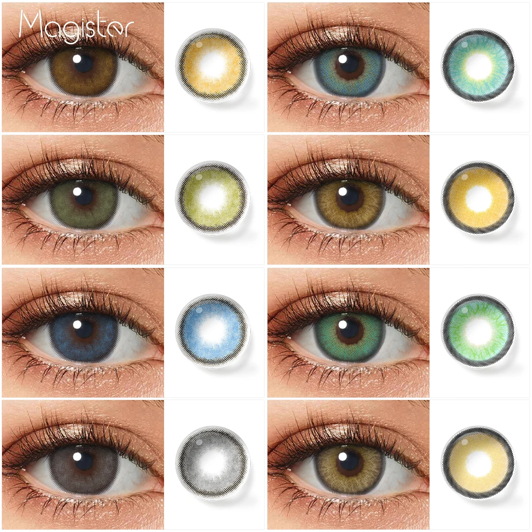 

Magister Contact Lens For Eyes yearly 1 Pair Colored Contact Lenses Natural Gray Blue Soft Eye Lens Cosmetic Aesthetic Lenses