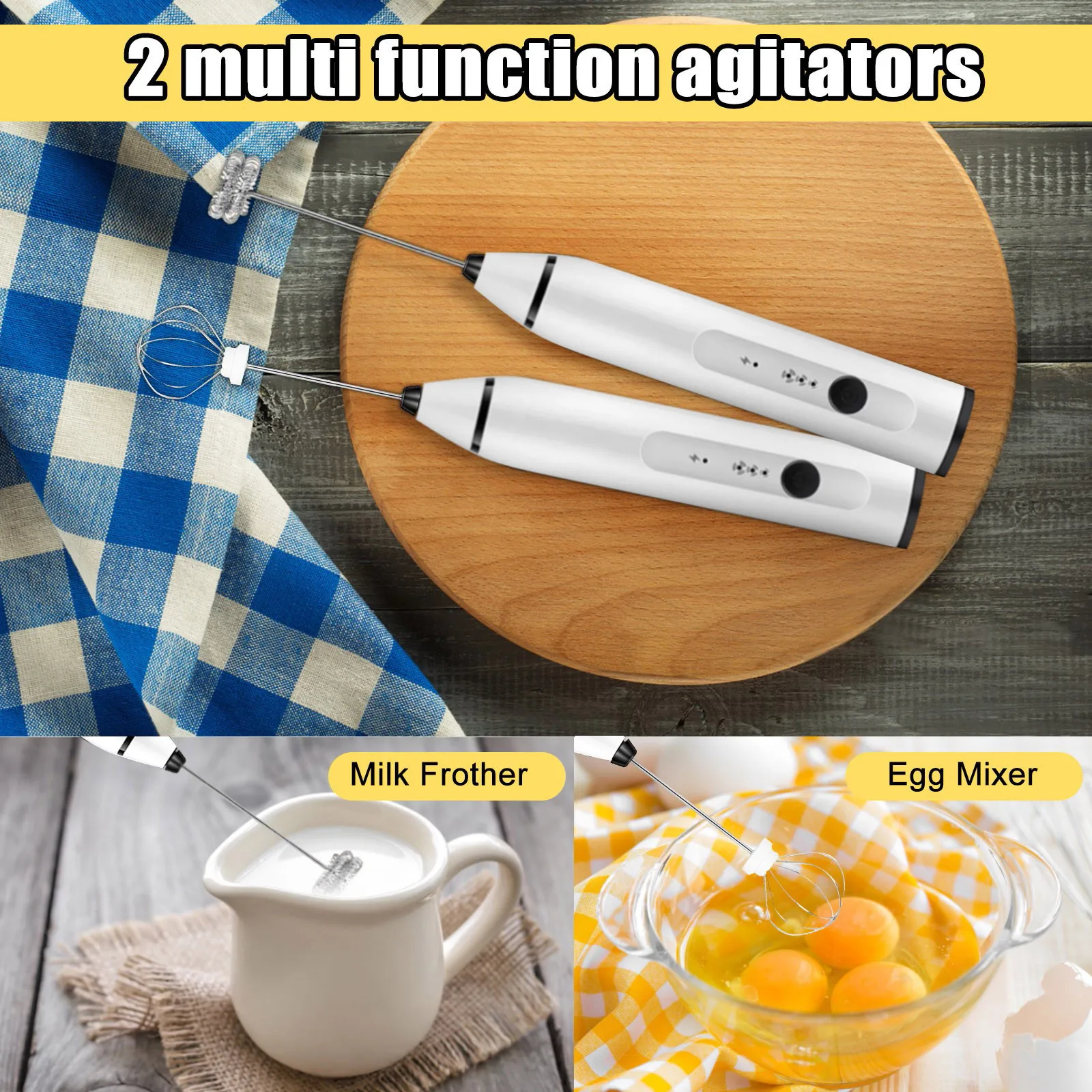 

1 PC Rechargeable Electric Whisk Agitator Automatic Speed Adjustable Whisk Creamer for Home kitchen baking tools Supplies
