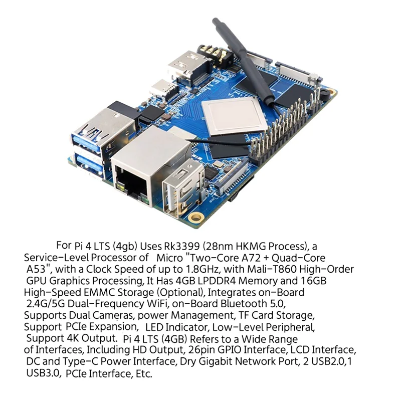 

Для Qrange Pi 4 LTS Rockchip RK3399 4 Гб LPDDR4 + Корпус + радиатор + охлаждающий вентилятор Linux Программирование обучение макетная плата