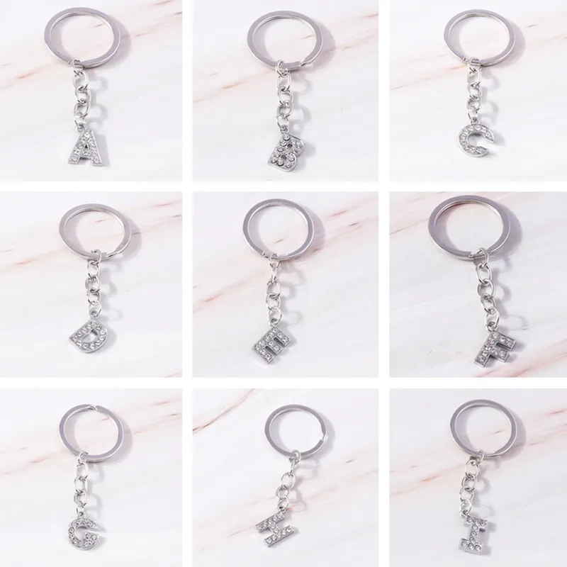 

Cute Crystal 26 Letters A-Z Alphabet Keychains for Car Key Souvenir Gifts for Women Men Handbag Pendants Keyrings DIY Accessory