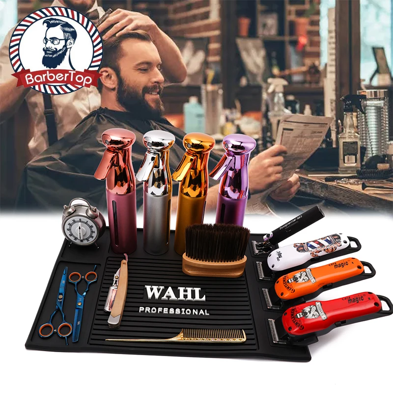 Professionelle Salon Barber Werkzeug Matte Non-Slip Schwarz Wasserdicht Und Wärme-Beständig PVC Sation Friseur Zubehör Lagerung Pad