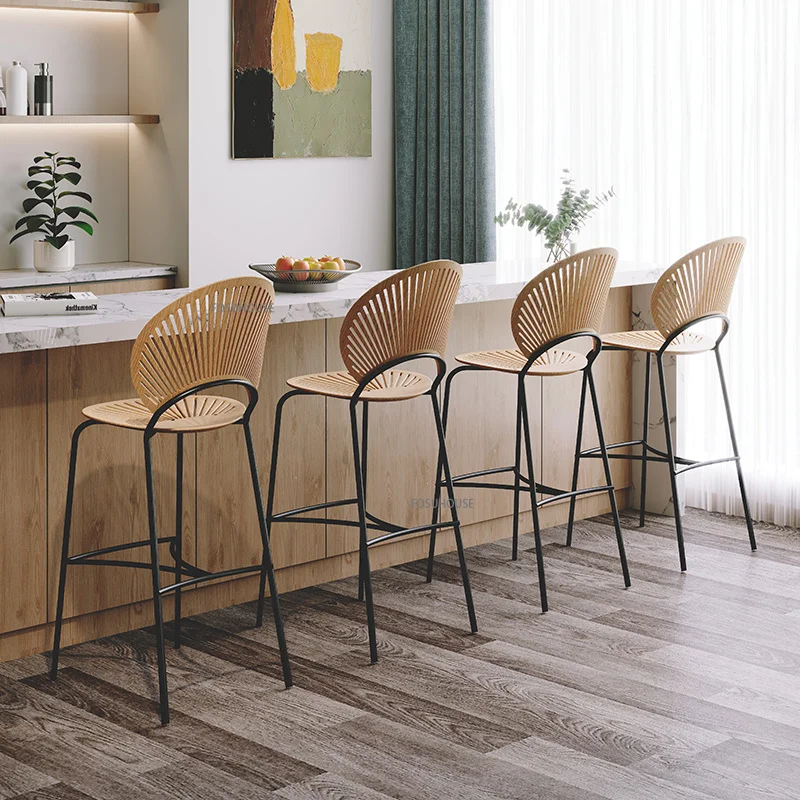 

Скандинавская искусственная мебель для дома, роскошный стул для кафе, ресторана, дизайнерский стул со спинкой, высокий барный стул