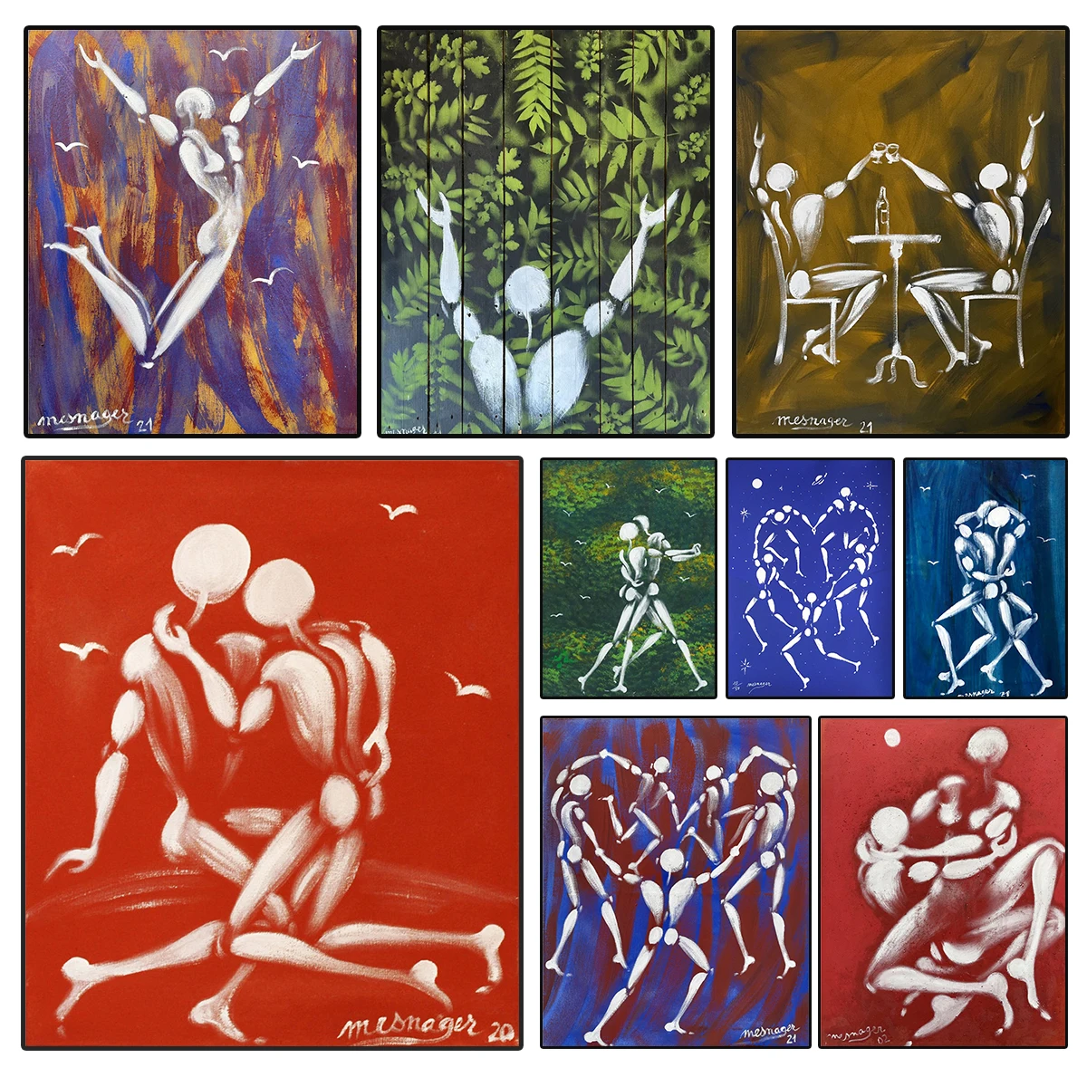 

Abstract Woman and Man Painting Nordic Art Style Canvas Poster Print Wall Art Picture Living Room Home Decor