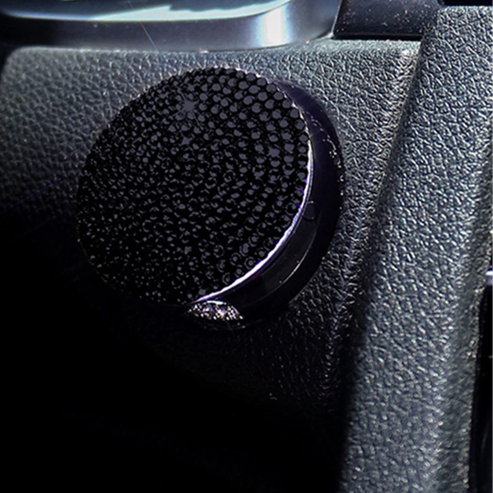 

Switch Trim Engine Push Button Cover 1 Piece Auto Accessory Black Bling