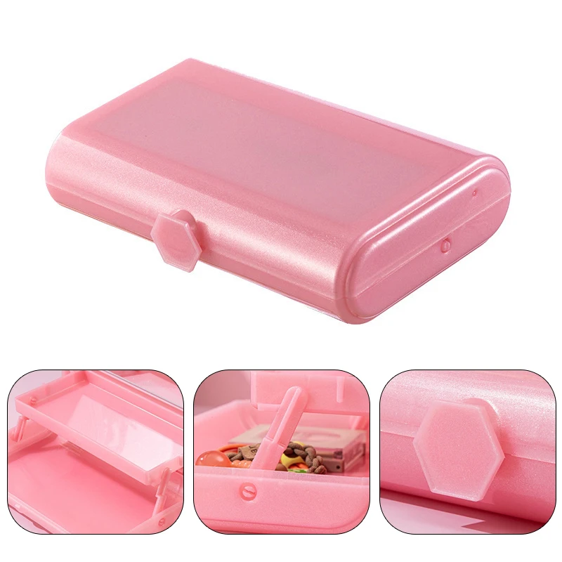 Двухслойная складная коробка для предметов с зеркалом ногтей/кисточкой макияжа