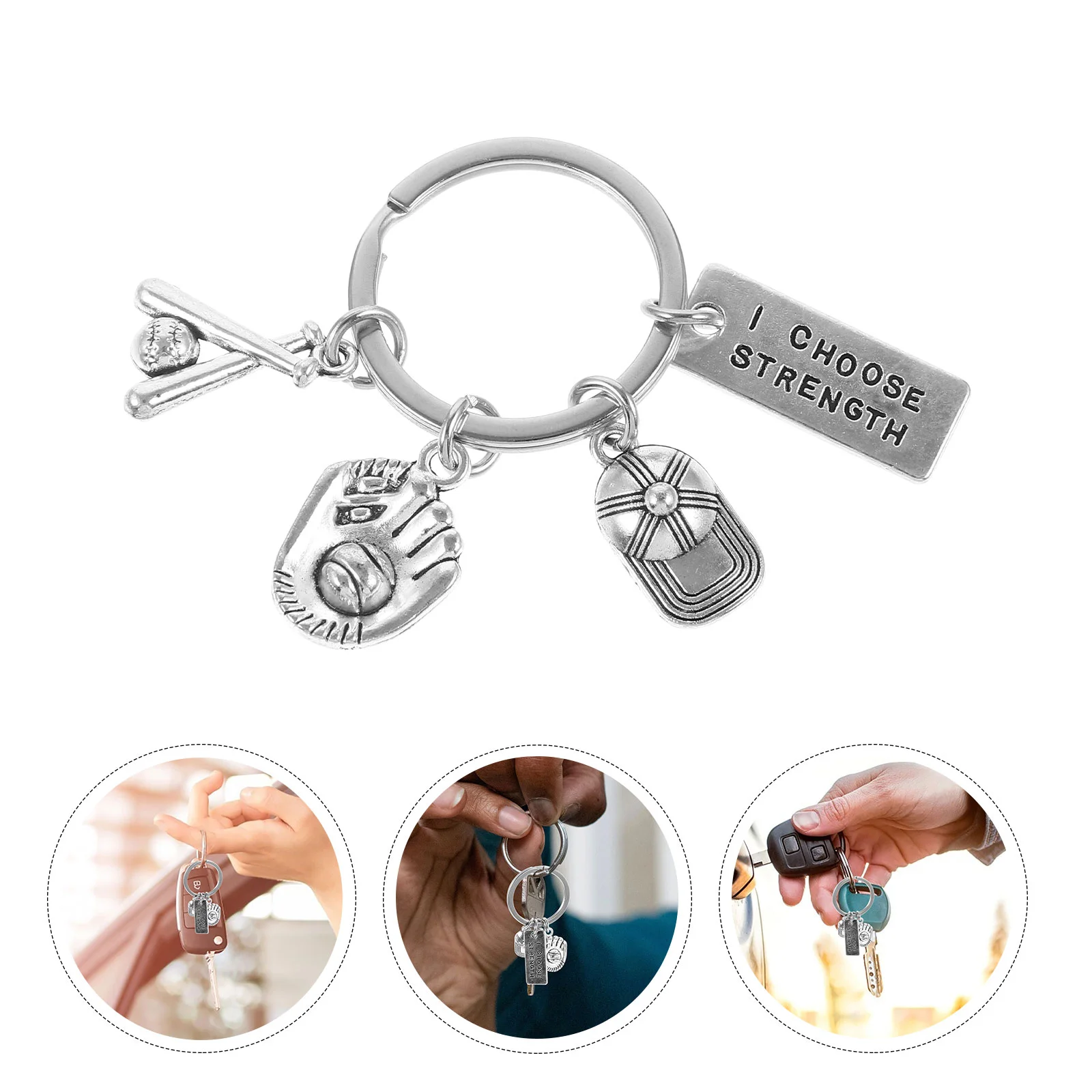 

Baseball Keyring Baseball Keychain Sports Favor Metal Key Hanging Decoration