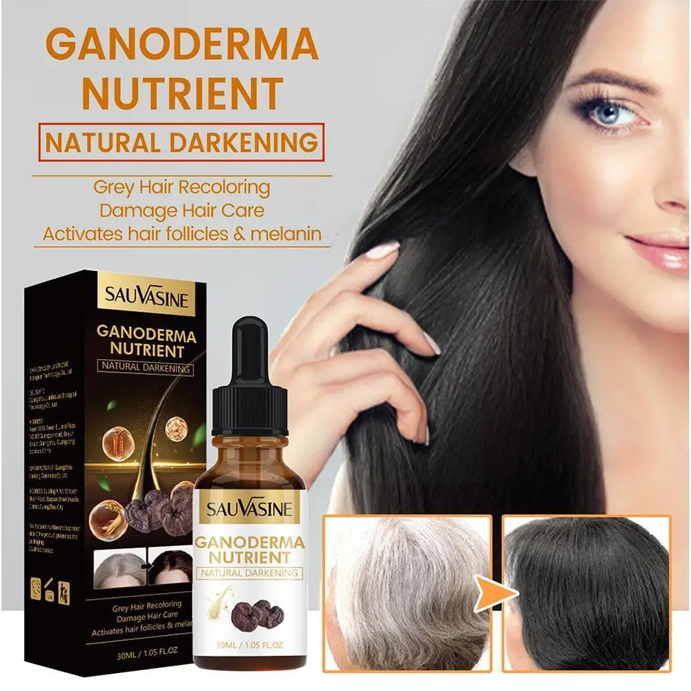 30ml Anti-greying Hair Essence Natural Ganoderma Hair Anti Ganoderma Hair Nutrient Growth Darkening Graying Essence Oil Nat T5A7
