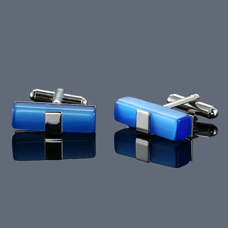 

Men's Cufflinks Luxury High-end Square Blue Pink Crystal Cuff Links Business French Shirts Buttons Men Wedding Accessories Gifts
