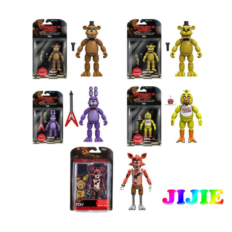 

4pcs/set FNAF At Five Nights Security Breach Action Figures Bonnie Foxy Toys 5 Fazbear Bear Doll Model Kids Toy Birthday Gifts