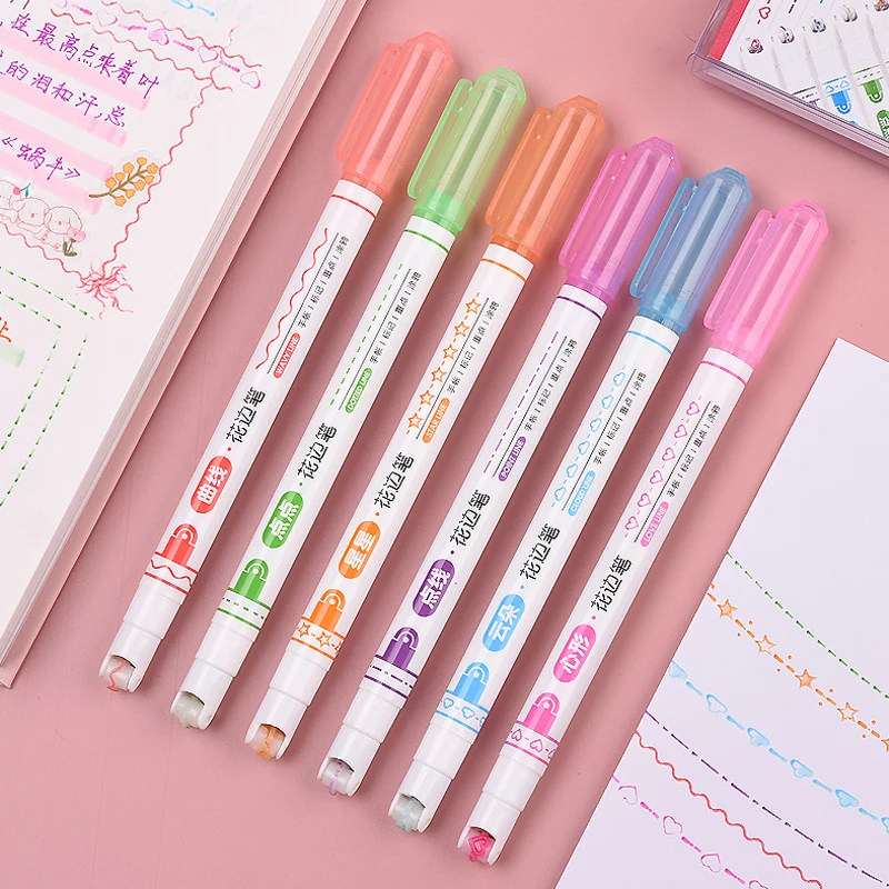 New lace roller highlighter curve / wave cloud hand account painting copy newspaper border pen outline art marker |