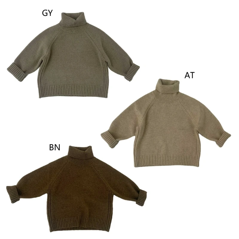 

Детский зимний свитер, детские пуловеры с высоким воротником, свитер унисекс для мальчиков и девочек, вязаные свитера с капюшоном, свитера