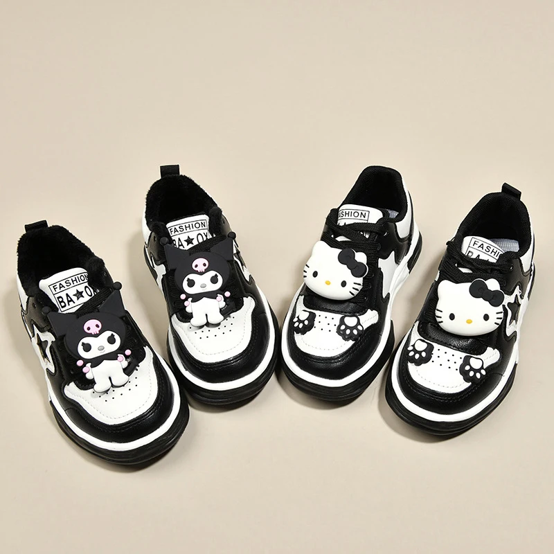 

Cute Sanrio Hello Kitty Child Casual Shoes Anime Cartoon Kuromi Kawaii Student Thickening Nonslip Wear Resistant Shoes Girl Gift