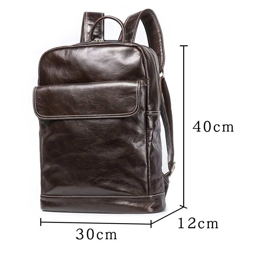 Новинка 2024 высококачественный рюкзак A4 из черной кофейной воловьей кожи с