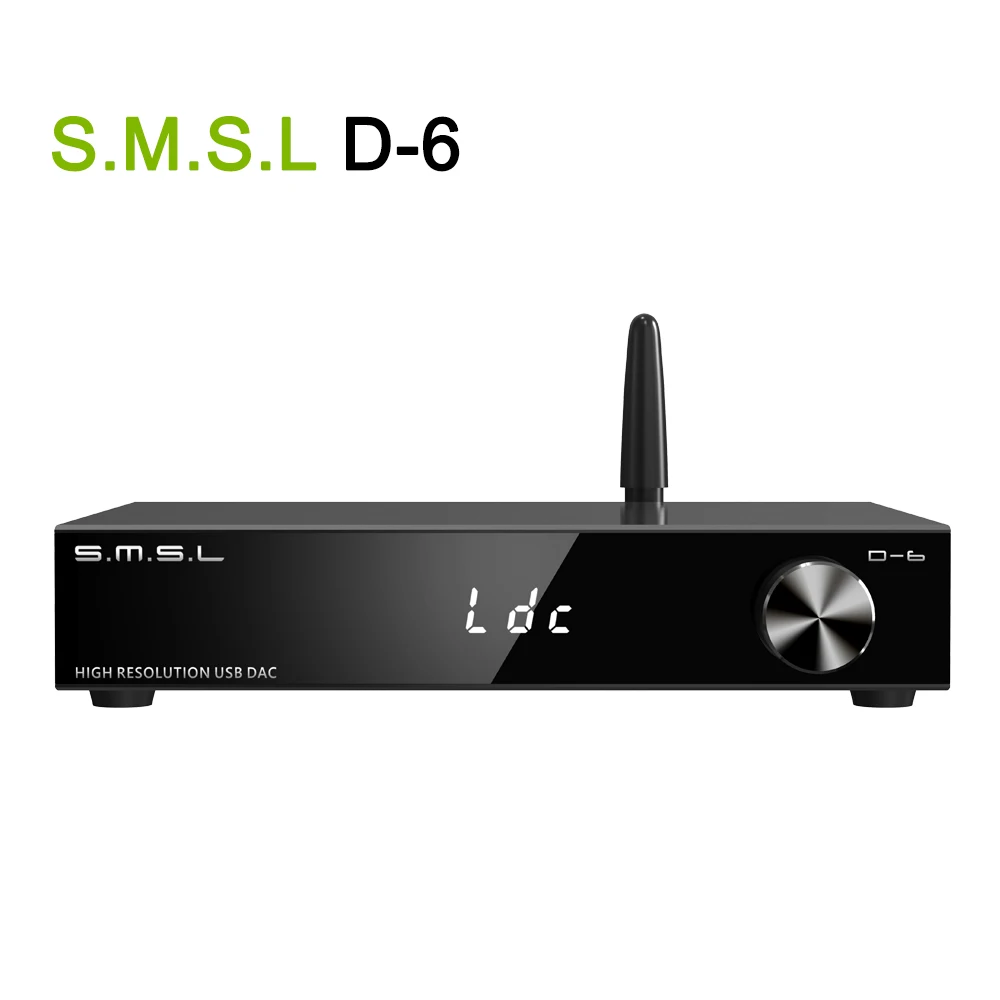 

SMSL D-6 Decoder Dual Ak4493s Suport DSD512 PCM 768kHz/32Bit D6 DAC Bluetooth 5.1 SBC/AAC/APTX/APTX HD/LDAC With Remote Control