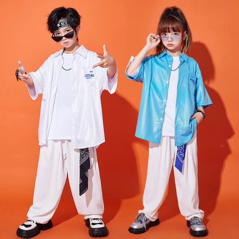 Детская уличная одежда, одежда в стиле хип-хоп, рубашка оверсайз с принтом, повседневные мешковатые брюки для девочек и мальчиков, костюмы для джазовых танцев, одежда Детская уличная одежда, одежда в стиле хип-хоп, рубашка оверсайз с принтом, повседневные мешковатые брюки для девочек и мальчиков, костюмы для джазовых танцев, одежда