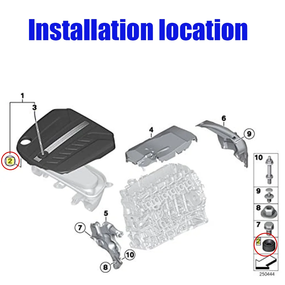 2 шт. резиновые крепления накладки крышки двигателя 7799108 11147799108 13717588501 Для BMW X5 E70 2007