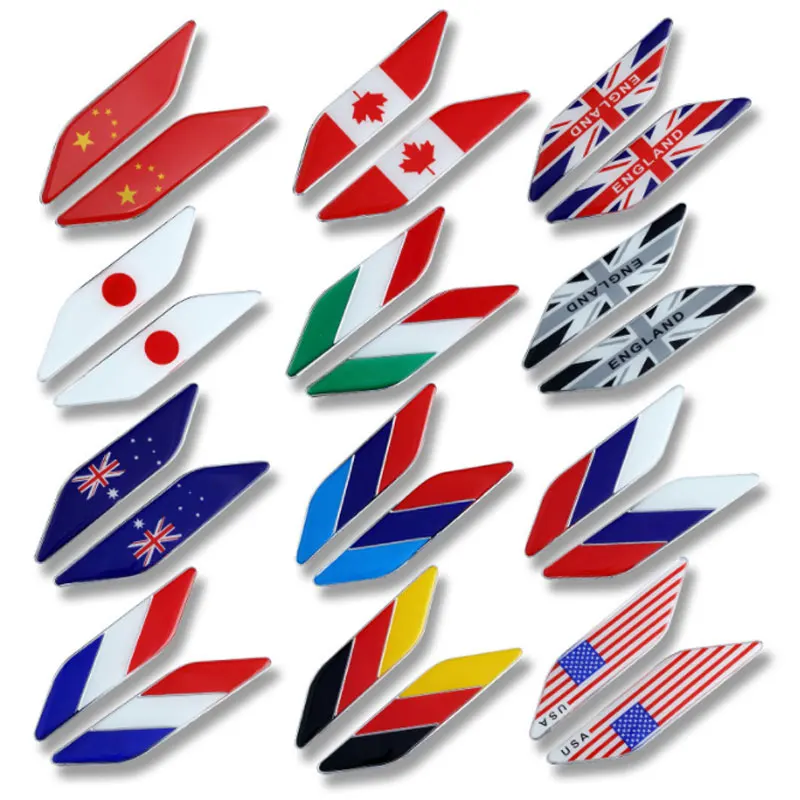 

Side leaf decoration flag car stickers Italy France Germany USA Russia UK China Canada Australia body decoration accessories