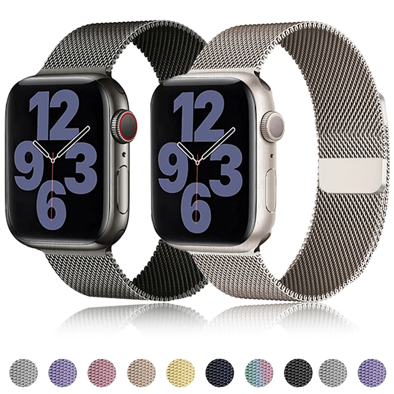 

Ремешок «Миланская петля» для Apple Watch Ultra 2 Band, браслет из нержавеющей стали для iwatch series 9 8, 44 мм 49 мм 45 мм 40 мм 41 мм 38 42 мм