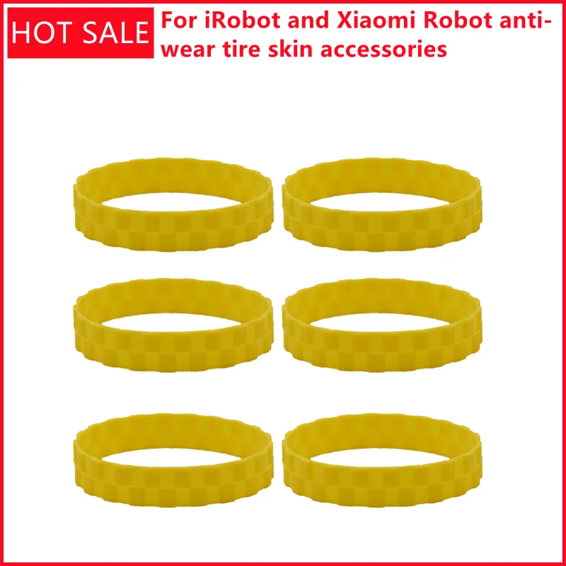 Yellow For iRobot and Xiaomi Robot 1S 2S T4 T6 1C roborock s50 s55 s6 s5max vacuum cleaner anti-wear tire skin accessories