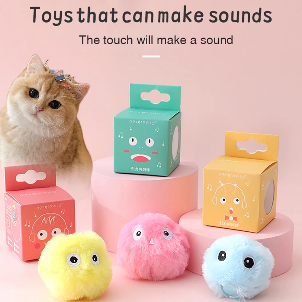 

Cute Cat Toys Pet Ball Funny Interactive Soft Furry Ball Electric Kitten CatnipTraining Toy Cat Sounding Toys Pet Accessories