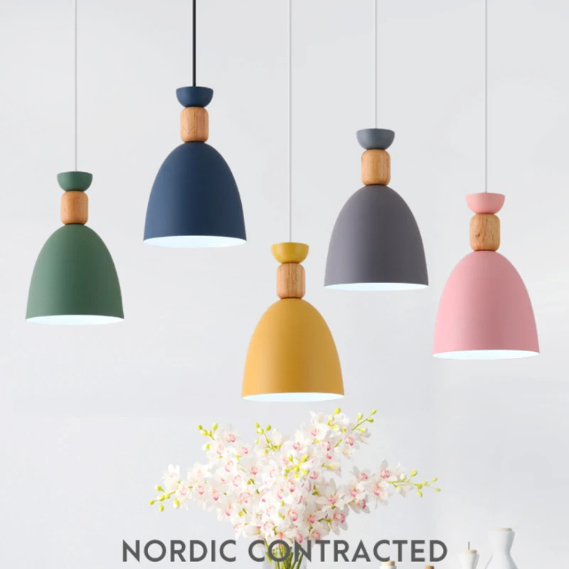 Современный подвесной светильник из скандинавского дерева светодиодные