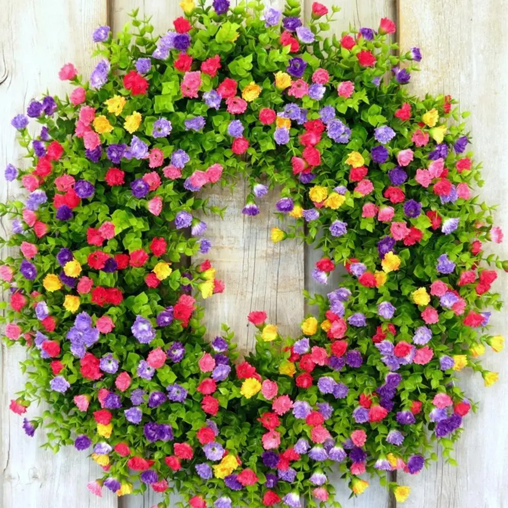 

Mini Artificial Flower Wreath Romantic Vine Fake Foliage Handmade For Window Door Home Decor DIY Wreath Accessories
