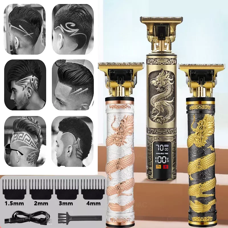 

Close-cutting Digital Hairdresser Electric Hair Clipper Professional Barber Men Hair Trimmer Rechargeable 0mm T- Blade Machine