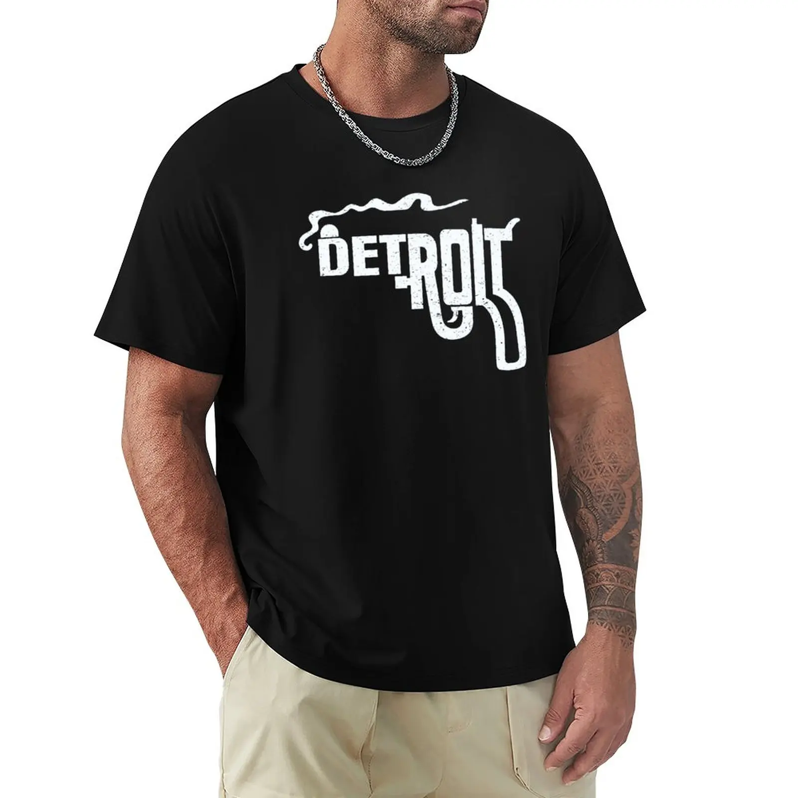 

Macs Detroit Smoking Gun Shirt T-Shirt Quick Drying Shirt Tee Shirt Anime Clothes T Shirts For Men Pack